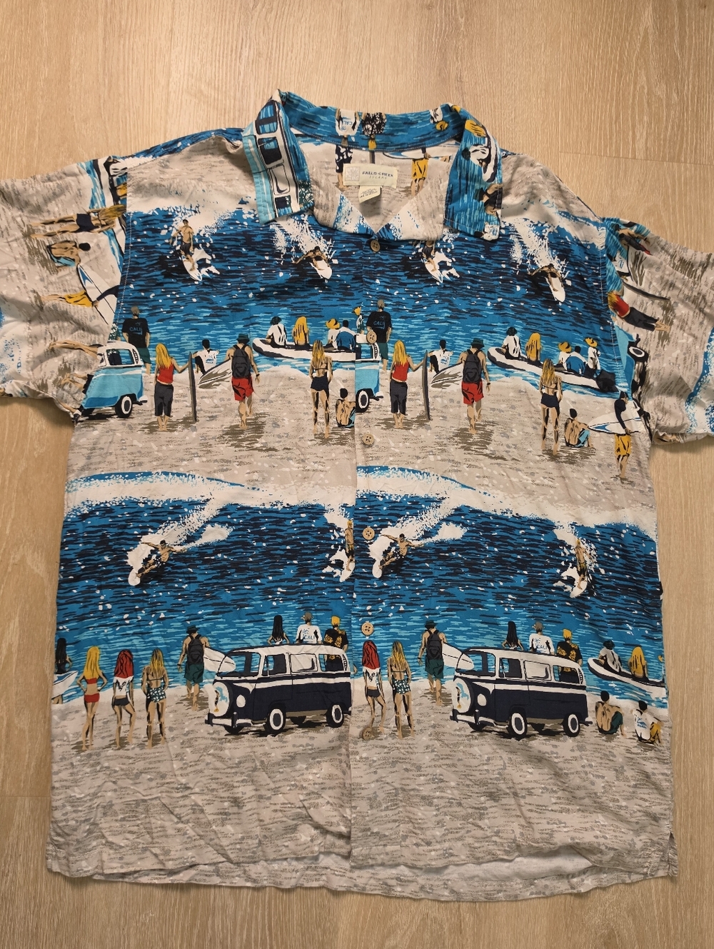 Falls Creek Hawaiian Beach Summer Button Down Shirt Size XLarge